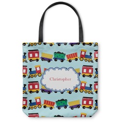 Trains Canvas Tote Bag - Large - 18"x18" (Personalized)