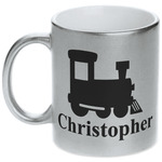 Trains Metallic Silver Mug (Personalized)