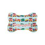 Trains Bone Shaped Dog Food Mat (Small) (Personalized)