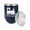 Trains Stainless Wine Tumblers - Navy - Double Sided - Alt View