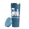 Trains Steel Blue RTIC Everyday Tumbler - 28 oz. - Lid Off