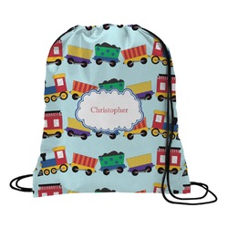Trains Drawstring Backpack - Medium (Personalized)
