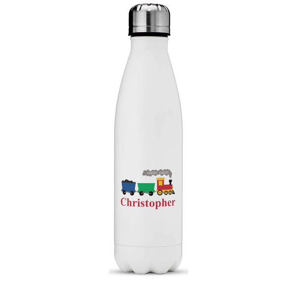 Custom Trains Water Bottle - 17 oz. - Stainless Steel - Full Color Printing (Personalized)