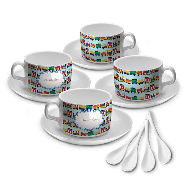 Custom Trains Tea Cup - Set of 4 (Personalized)