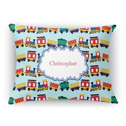 Trains Rectangular Throw Pillow Case - 12"x18" (Personalized)