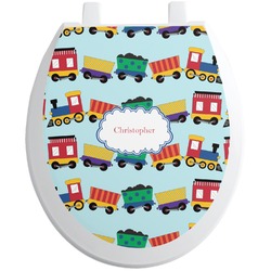 Trains Toilet Seat Decal - Round (Personalized)