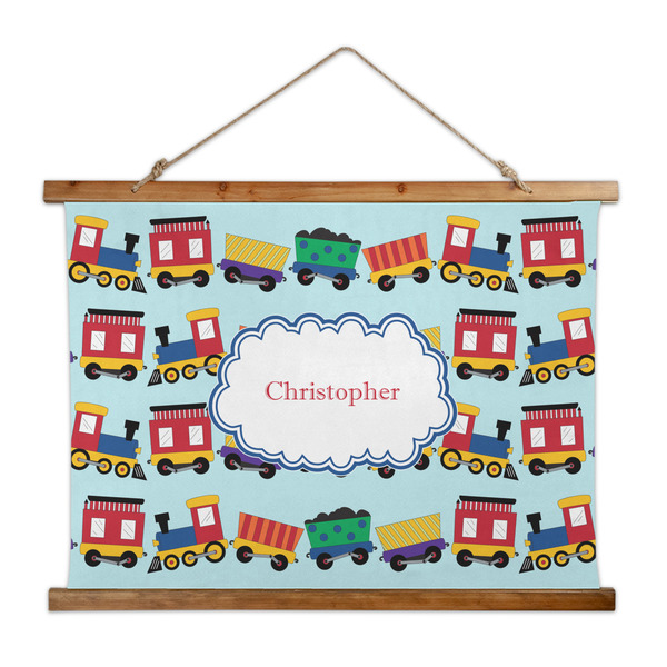 Custom Trains Wall Hanging Tapestry - Wide (Personalized)