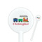 Trains White Plastic 5.5" Stir Stick - Round - Closeup