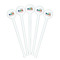 Trains White Plastic 7" Stir Stick - Round - Fan View