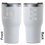 Trains RTIC Tumbler - White - Engraved Front & Back (Personalized)