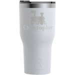 Trains RTIC Tumbler - White - Engraved Front (Personalized)