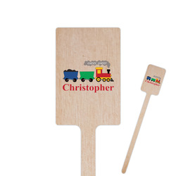 Trains 6.25" Rectangle Wooden Stir Sticks - Single Sided (Personalized)