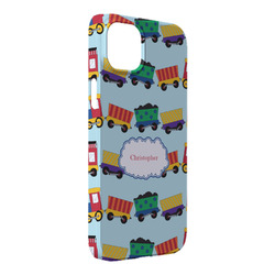 Trains iPhone Case - Plastic - iPhone 14 Plus (Personalized)