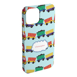 Trains iPhone Case - Plastic - iPhone 15 Plus (Personalized)