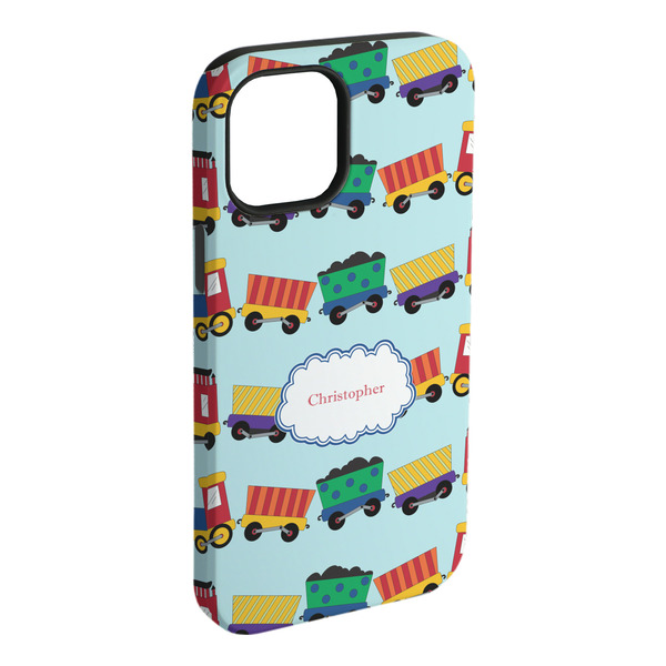 Custom Trains iPhone Case - Rubber Lined - iPhone 15 Plus (Personalized)