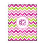 Pink & Green Chevron Wood Print - 11x14 (Personalized)