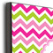 Pink & Green Chevron 12x12 Wood Print - Closeup