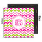 Pink & Green Chevron 12x12 Wood Print - Front & Back View