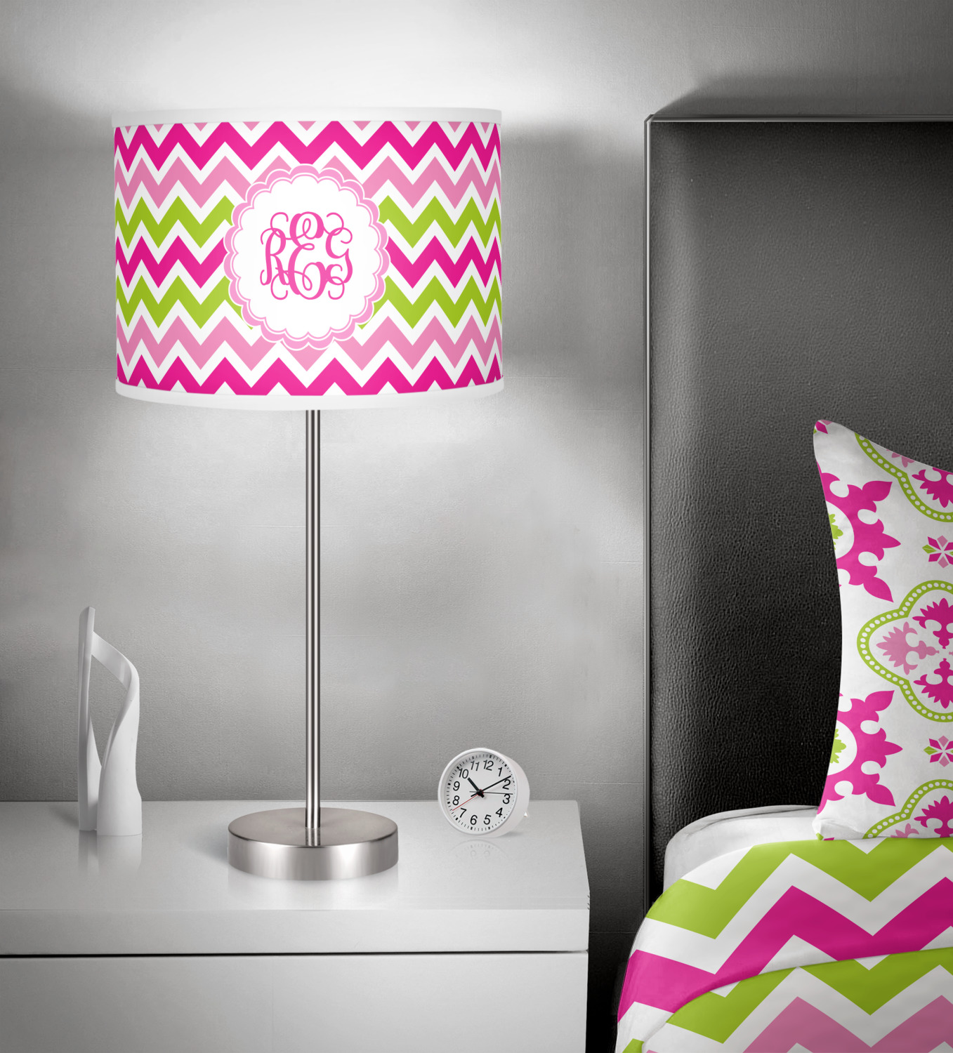 Pink and Black Chevron popular Monogram Microfiber Duvet Cover