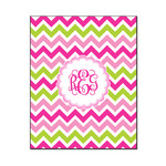 Pink & Green Chevron Wood Print - 16x20 (Personalized)