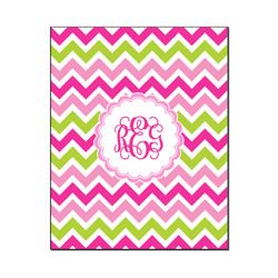 Pink & Green Chevron Wood Print - 16x20 (Personalized)