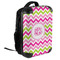 Pink & Green Chevron 18" Hard Shell Backpacks - ANGLED VIEW