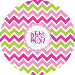 Pink & Green Chevron Multipurpose Round Labels - 2" (Personalized)