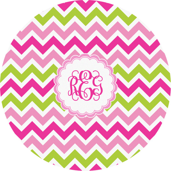 Custom Pink & Green Chevron Multipurpose Round Labels - 2" (Personalized)