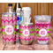 Pink & Green Chevron 20oz SS Tumbler - Full Print - In Context