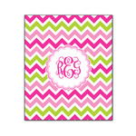 Pink & Green Chevron Wood Print - 20x24 (Personalized)