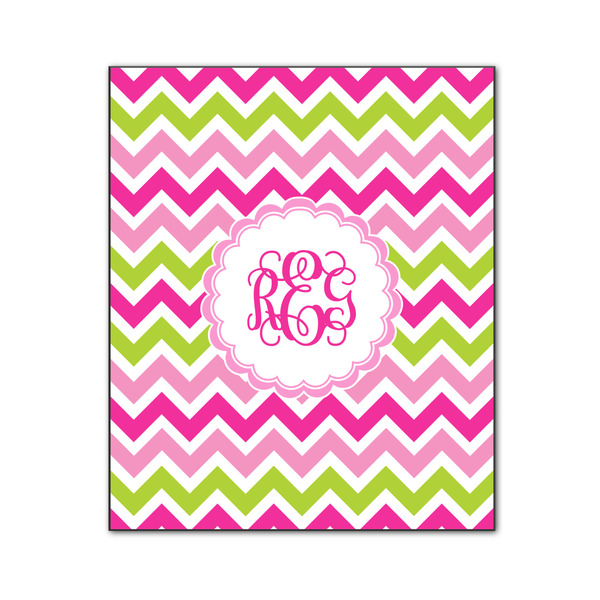 Custom Pink & Green Chevron Wood Print - 20x24 (Personalized)