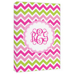 Pink & Green Chevron Canvas Print - 20x30 (Personalized)