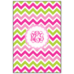 Pink & Green Chevron Wood Print - 20x30 (Personalized)