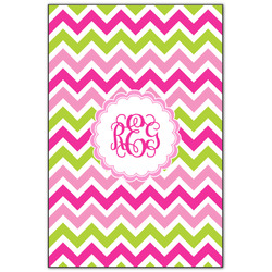 Pink & Green Chevron Wood Print - 20x30 (Personalized)