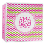 Pink & Green Chevron 3-Ring Binder - 2 inch (Personalized)