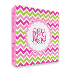 Pink & Green Chevron 3 Ring Binder - Full Wrap - 2" (Personalized)