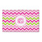 Pink & Green Chevron 3'x5' Patio Rug - Front/Main