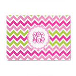 Pink & Green Chevron 4' x 6' Patio Rug (Personalized)