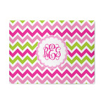 Pink & Green Chevron 5' x 7' Patio Rug (Personalized)