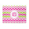 Pink & Green Chevron 5'x7' Patio Rug - Front/Main