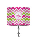 Pink & Green Chevron 8" Drum Lamp Shade - Fabric (Personalized)