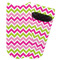 Pink & Green Chevron Adult Ankle Socks - Single Pair - Front and Back