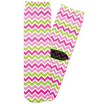 Pink & Green Chevron Adult Crew Socks