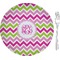 Pink & Green Chevron Appetizer / Dessert Plate