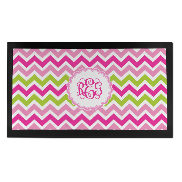 Custom Pink & Green Chevron Bar Mat - Small (Personalized)