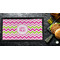 Pink & Green Chevron Bar Mat - Small - LIFESTYLE