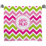 Pink & Green Chevron Bath Towel (Personalized)