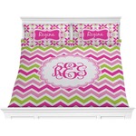 Pink & Green Chevron Comforter Set - King (Personalized)