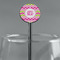 Pink & Green Chevron Black Plastic 5.5" Stir Stick - Round - Main