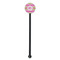 Pink & Green Chevron Black Plastic 5.5" Stir Stick - Round - Single Stick